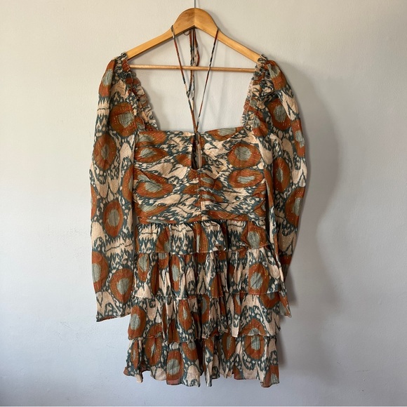 ULLA JOHNSON Naiya Dress Metallic Ruffle Mini $595 NWOT Size 6 - Picture 3 of 7